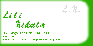 lili nikula business card